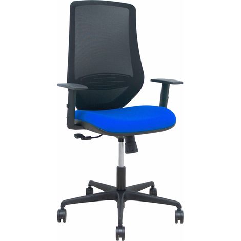 Silla Mardos sincro malla negra bali azul brazo regulable