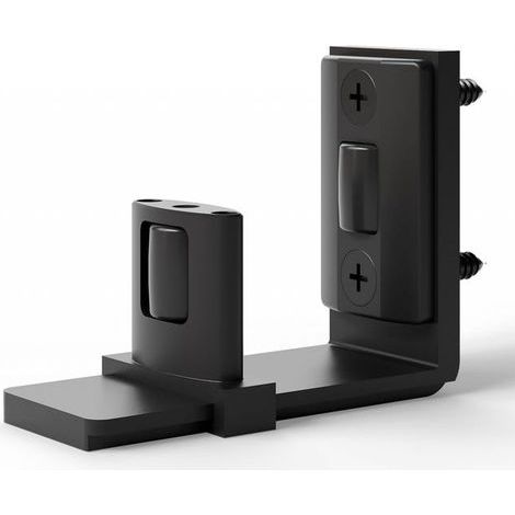 Adjustable door stop for wall/bottom door, double wheel sliding anti-sway device, classic black. (1/5)