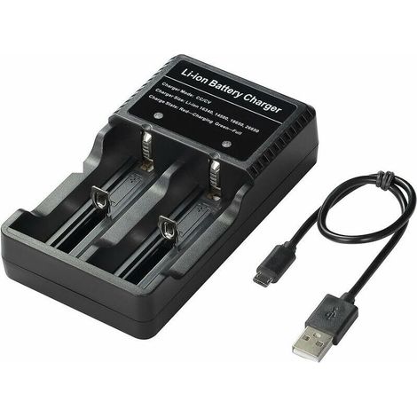 Chargez votre batterie n'importe où 18650 Chargeur de batterie pour 3.7V 18650 14500 16340 26650 Batteries, la batterie n'est pas incluse LO-Ron (1/5)