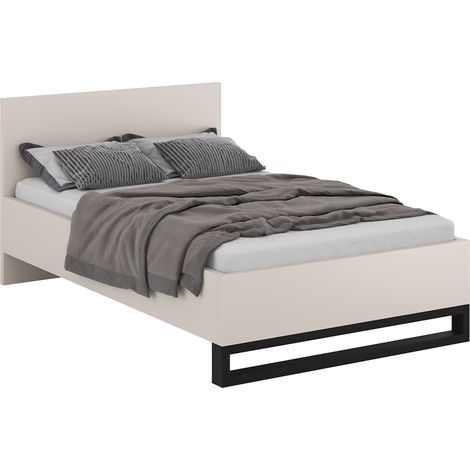 Letto matrimoniale con base Eden cashmere 140x200cm (1/4)