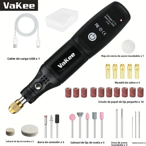 (Noir 2) Mini perceuse rechargeable USB, outil rotatif, mini polisseuse
