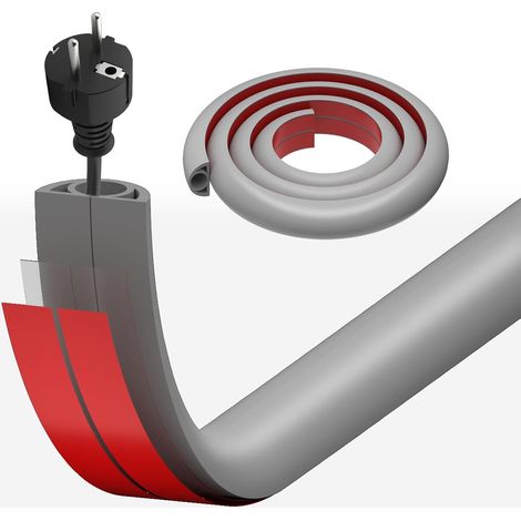 Goulotte Cable TV Mural Gris, 20mm x 1m PVC Goulotte Passe Cable  Goulotte de Sol Extérieur Flexible en PVC Souple Ronde pour Câbles TV Muraux,Petit Canal de Câble pour la Maison et Le Bureau (1/5)