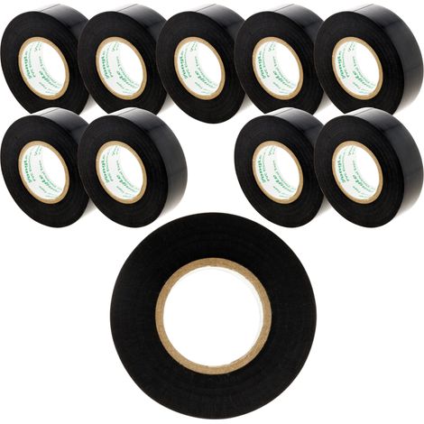 Lot de 10 rouleaux adhésifs 19mm x 20m - Noir - Zenitech (1/3)