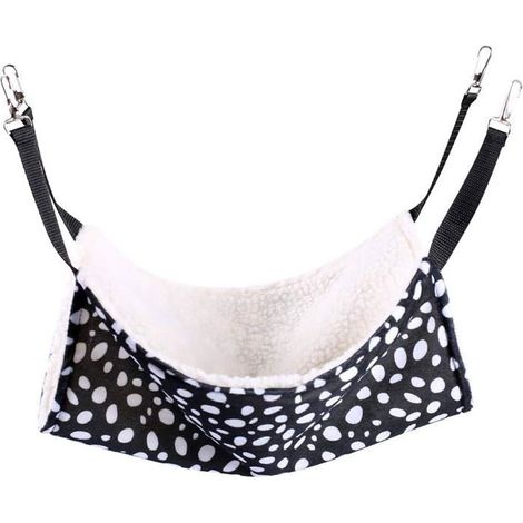 Hamac pour chat, furet, rat, lapin, petit chien ou tout autre petit animal de compagnie, cage pour chaton (S : 27 x 27 cm, noir) (1/5)