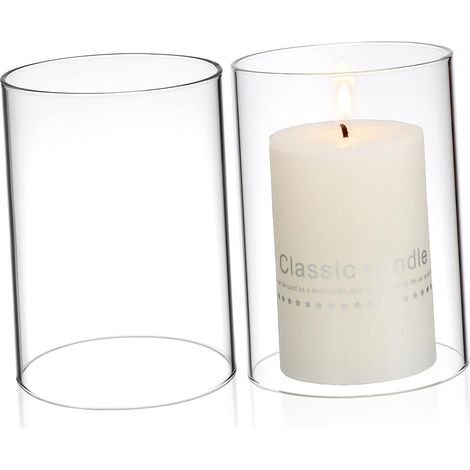 Jour et Ambiance Chaleureuse 2 Pièces pour Bougies en Verre Transparent Tube Simple et Élégant, Facile à Utiliser, pour Décoration de Maison (1/5)