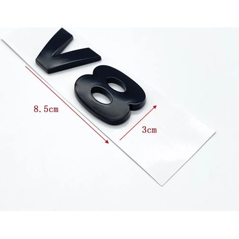(Noir brillant V8, Style 1) - Autocollant logo 3D ABS V8 HSE pour coffre arrière de voiture, compatible avec Land Rover Discovery 3, 4 et Freelander 2. (1/5)