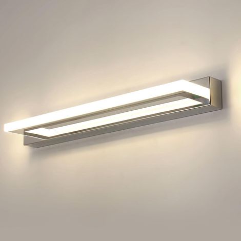 Applique murale LED pour miroir de salle de bain 42cm 8W 900lm 4500K blanc neutre - Luminaire étanche IP44 finition chromée (1/5)