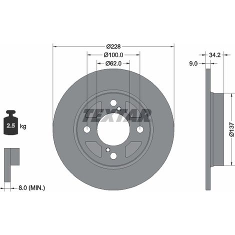 Lot de 2 Disques de frein Textar 92303603 SUZUKI 5561152R00 5561152R00000