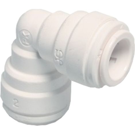 Connettore a gomito con morsetto Speedfit, diametro 15 mm, per tubo di irrigazione a goccia.
