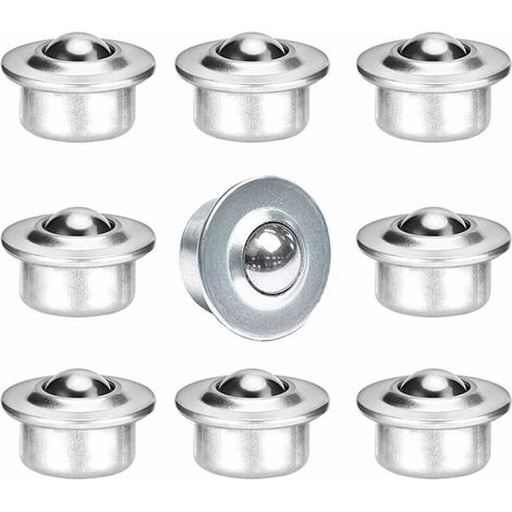 10 Stück Möbelkugellagerrollen, Kugelrollen, Schwenkkugellagerrollen, Kugellagerrollen für Laufbänder, Möbel, Sofas, Kühlschränke, mobil (Silber) (1/5)