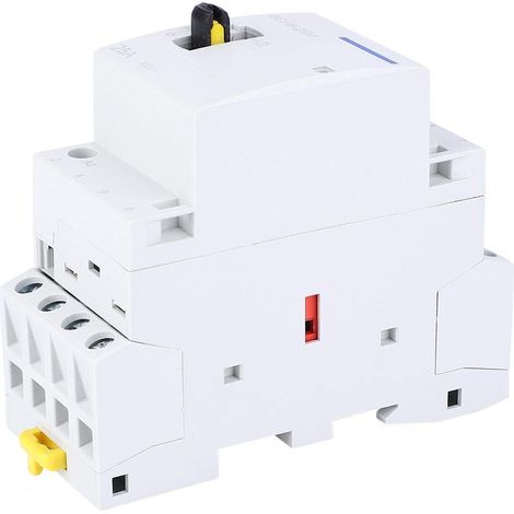 Contattore modulare CA per uso domestico 4P 25 A 230 V con interruttore di comando manuale - Contattore CA per uso domestico per installazione su guida DIN - Contattore miniaturizzato (4NO).