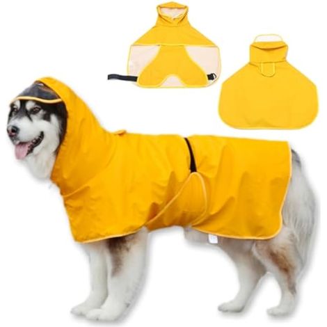 Impermeable Chien pour Chiens avec Capuche Transparente - Manteau Chien Imperméable, Convient Aux pour Petits, Moyens et Grands Chiens (1/5)