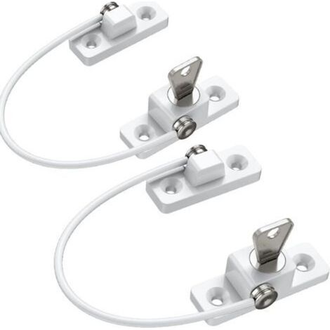 Sécurité Fenêtre Enfant,2pcs Protection Fenetre Enfant en Alliage de Zinc Bloque Fenetre Securite Enfant PVC avec Vis et Clés, parfaits pour Portes Fenêtres-Blanc