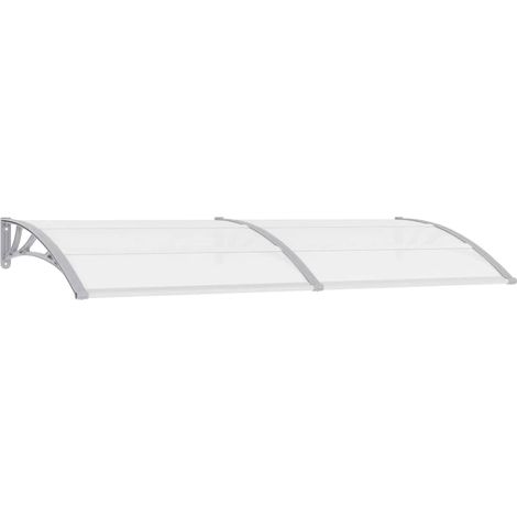 vidaXL Door Canopy Grey and Transparent 240x75 cm PC