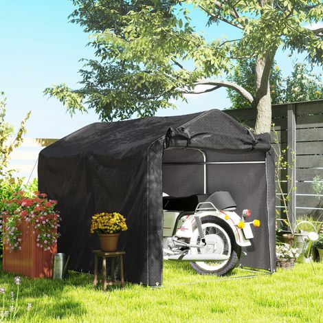 Abri de garage étanche avec porte, résistant aux UV, 220 x 157 x 165 cm, noir (1/5)