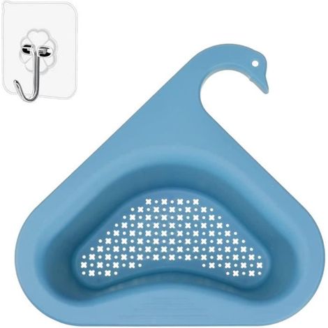 Panier de Vidange de Cygne, Égouttoir Filtrant Suspendu Panier de Crépine D'évier de Cuisine pour Filtre aux Fruits et Légumes,Bleu (1/4)