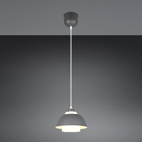 Suspension minimaliste noire dôme Ø23 cm 1xE27 en métal TILOS (1/3)