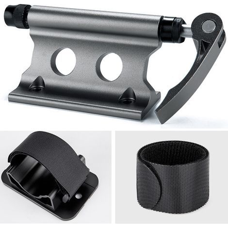 Bicycle fork mounting bracket (Titanium), aluminum alloy bicycle fork mounting bracket with quick-release stem, fixed clip-on luggage rack for bicycle front fork (1/5)