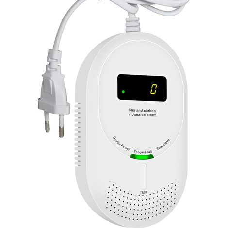 2-en-1 Détecteurs de gaz et de monoxyde de Carbone avec écran LCD, Détecteur de gaz (gaz Naturel (1/5)