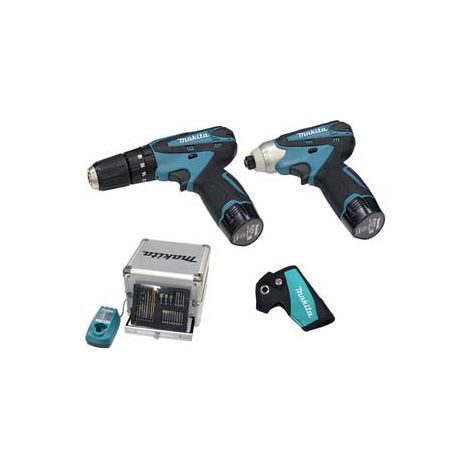 KIT TRAPANO HP330D+TRAPANO TD090D 2 BATT.LITIO 10,8V 1,3AH (DK1493X1)  2 batterie LIION da 1,3Ah    MAKITA