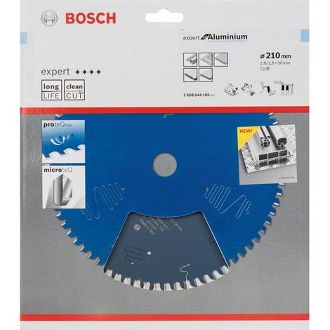BOSCH 2608644105 Kreissägeblatt EXPERT for Aluminium Außen-Ø 210 mm Zähnezahl 72 (1/3)