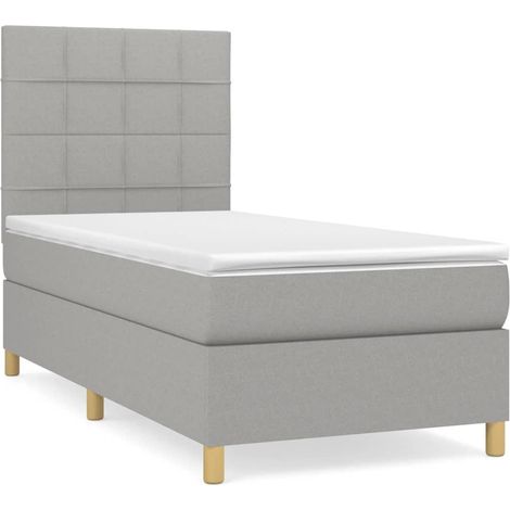 Maison Exclusive - Giroletto a Molle con Materasso Grigio Chiaro 90x200 cm Tessuto