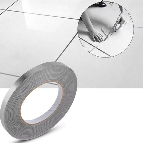 Sticker adhésif pour sol et coins, décoration de carrelage en argent (1cm x 50m) pour protection et finition