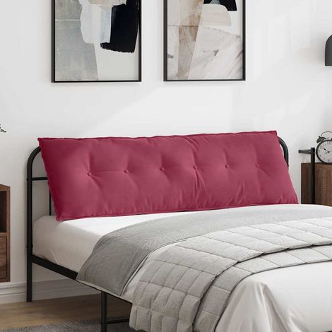 vidaXL Coussin de Dos Bordeaux 160 x 50 cm Tissu en velours côtelé
