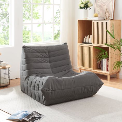 Sillón de suelo Kodsø Pana 75x90x100 cm - Gris [en.casa]