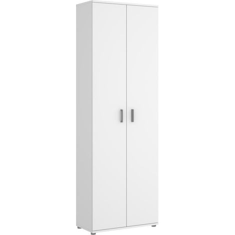 DEKIT - Armario Multiusos 2 puertas y 3 estantes color Blanco 190x61x35 cm modelo FIT