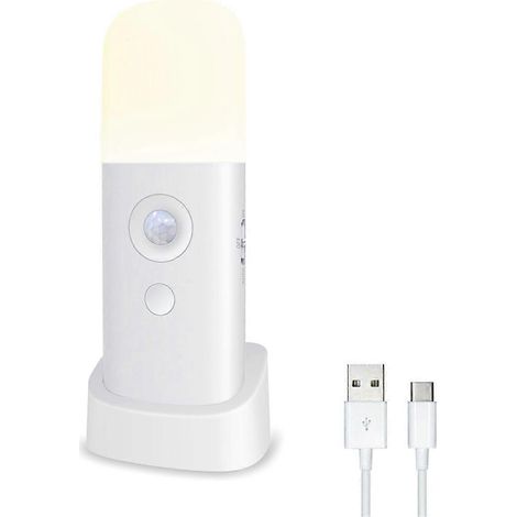 Veilleuse à détecteur de mouvement, veilleuse LED à intensité variable, idéale pour éclairer une chambre ou un couloir, lumière blanche (1/5)