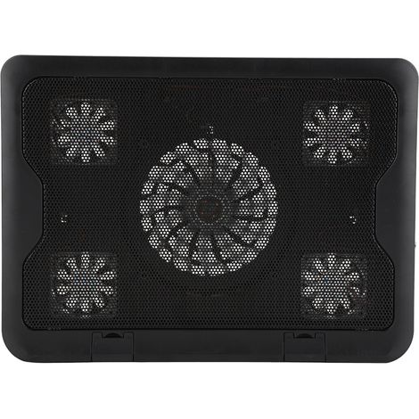 Support de refroidissement ultra-fin et silencieux pour ordinateur portable, alimenté par USB, avec 5 ventilateurs et LED. (1/5)