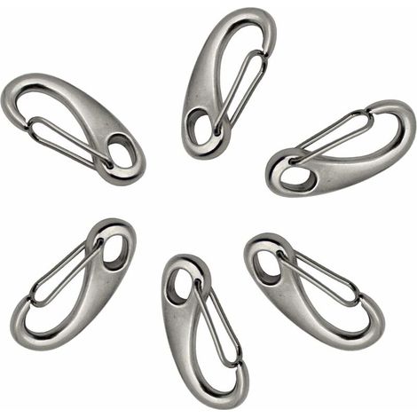 VURAHOME - 304 Mousqueton En Inox, Mousqueton Inox 50Mm, Mousqueton Acier Inoxydable 304 Forme D'Oeuf, Pour L'Alpinisme Camping Randonnée En Plein Air -6 Pièces (1/3)