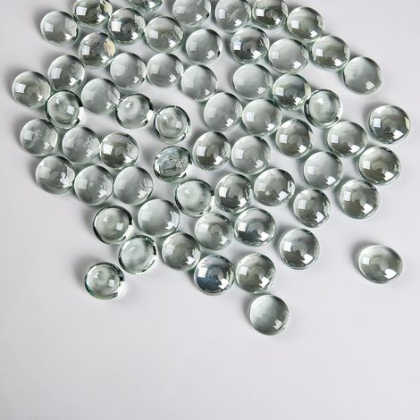 Lot de 290 Galets en Verre, 1350g Galets Plats, Perles Plates en Marbre, Pierres De Remplissage De Vase, Galets De Verre Artificiels, Pot De Fleurs, Aménagement Paysager (1/5)