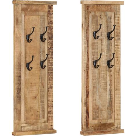 Garderoben 2 Stk. Massivholz Mango 38x100 cm
