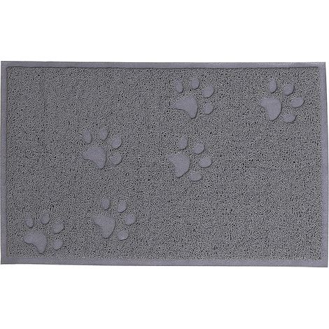 Arenero para gatos Lionto Robust de PVC, 30 x 40 cm, fácil de limpiar, mantiene el hogar limpio, suave para las patas del gato, antideslizante, gris.