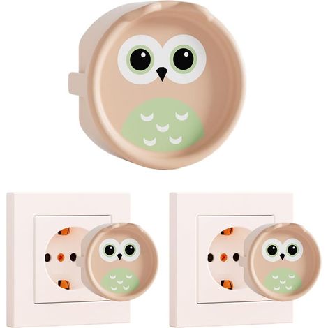 CCYKXA Eulen-Baby-Steckdosenabdeckungen, kindersichere Steckdosen (Aprikosenfarbe)