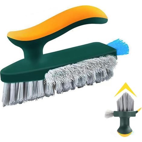 4-in-1 Fugenreinigungsbürste, Schaber und harte Bürsten für Bad, Küche, Fliesen und Ecken – Grün