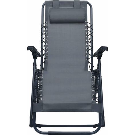 vidaXL Tumbona plegable de terraza textileno gris (1/2)