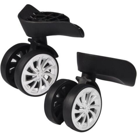 Ruedas giratorias de goma, ruedas giratorias de repuesto para maletas y carritos, 55 mm, color negro, paquete de 2