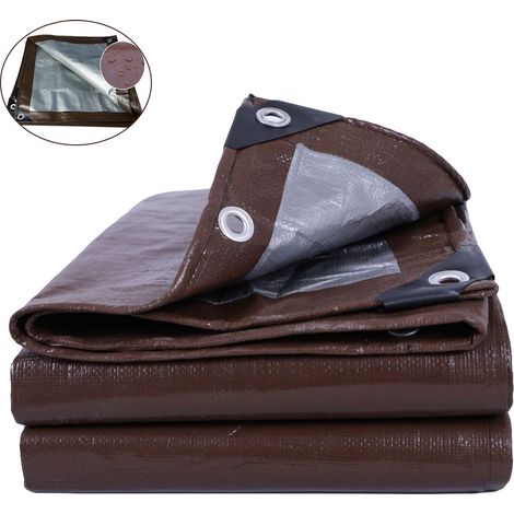 Bâche robuste de 2 m x 2 m - Bâche polyvalente avec œillets et bords renforcés, imperméable, résistante aux UV, aux déchirures et aux déchirures (1/5)