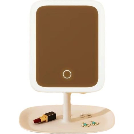 Miroir de maquillage LED avec éclairage, miroir de coiffeuse portable pour les résidences étudiantes et l'usage domestique.