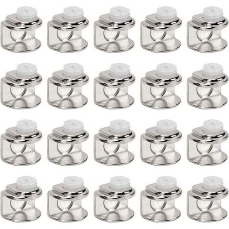 20 supports pour étagères en verre réglables – Convient pour vitrages de 4 à 9 mm – Fixations murales robustes pour rayonnages design (1/4)