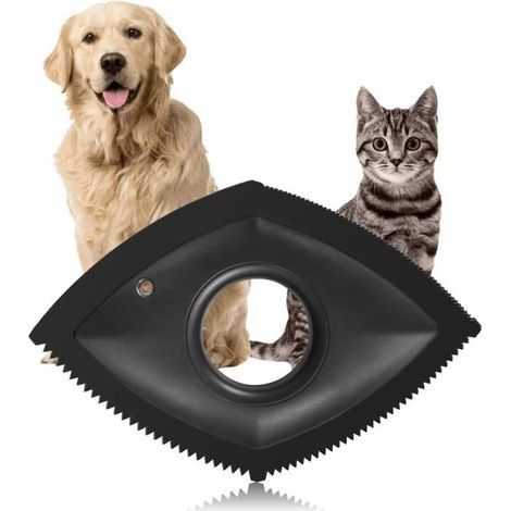 Tierhaarentfernerbürste, Tierhaarentferner für Katzen und Hunde, Mini-Tierhaarepilierer, Tierhaarauffangbehälter (Schwarz) (1/4)