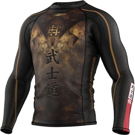 Bushido Langarm-Rashguard für Herren, Größe 3XL, schwarz