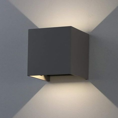 7W Applique Murale Interieur/Exterieur Avec Angle de Faisceau Réglable Appliques Murales LED 4000K Lampe Murale Etanche IP65 Applique pour Salon Chambre (Gris Foncé) (1/5)