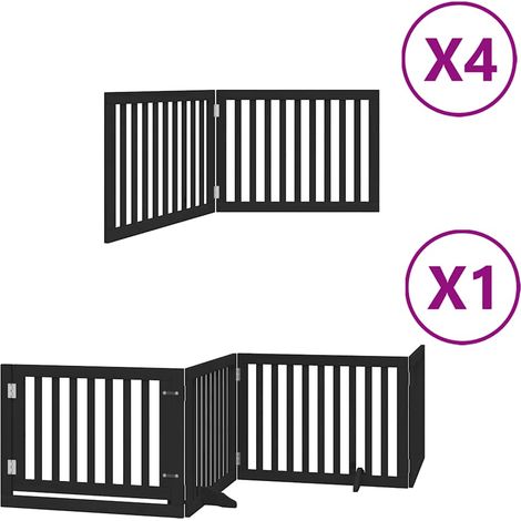 Maison Exclusive - Cancello Cani Porta Pieghevole Nero 12 Pannelli 960 cm Pioppo