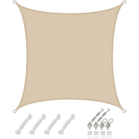 2x2 Vela Solare Quadrata - Tenda da Sole Traspirante - Tendalino con Fissaggio (1/5)
