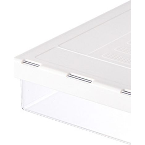 Organiseur invisible transparent à placer sous un bureau, tiroir coulissant discret, format moyen 21 x 6 x 17 cm (1/5)