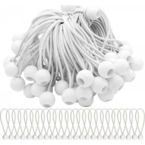 Lot de 75 Tendeur Elastique Cordons Élastiques avec Boules Sandow Elastique Boules Elastiques pour chapiteaux, tentes, bannières et bâches (1/5)